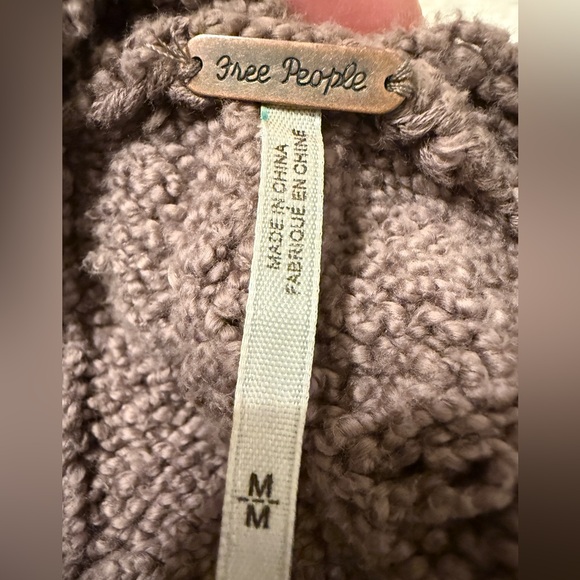 🧶 Free People Cozy Cable Knit Sweater – Taupe (Size M) - Picture 10 of 11
